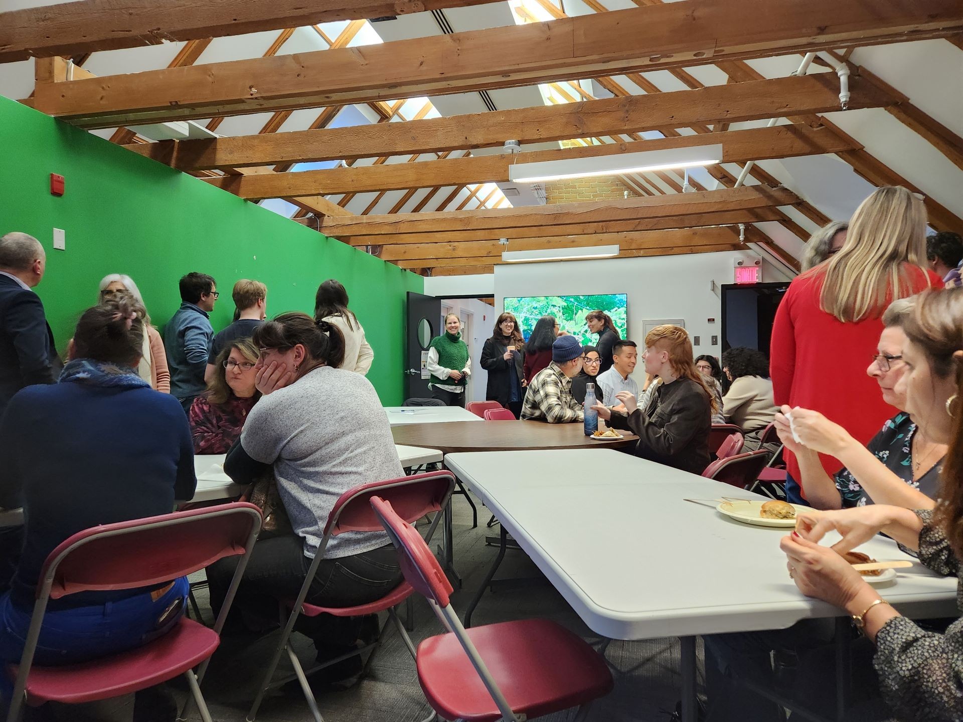 Wide shot of attendees at the celebration