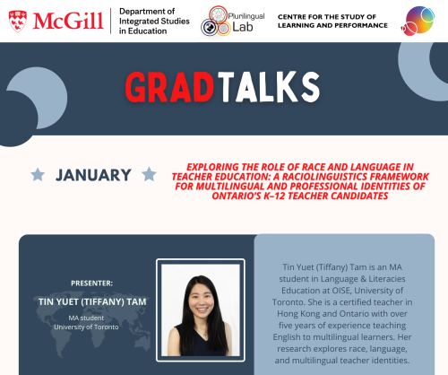 Grad Talks series resumes January 15 with focus on race, language, and teacher education
