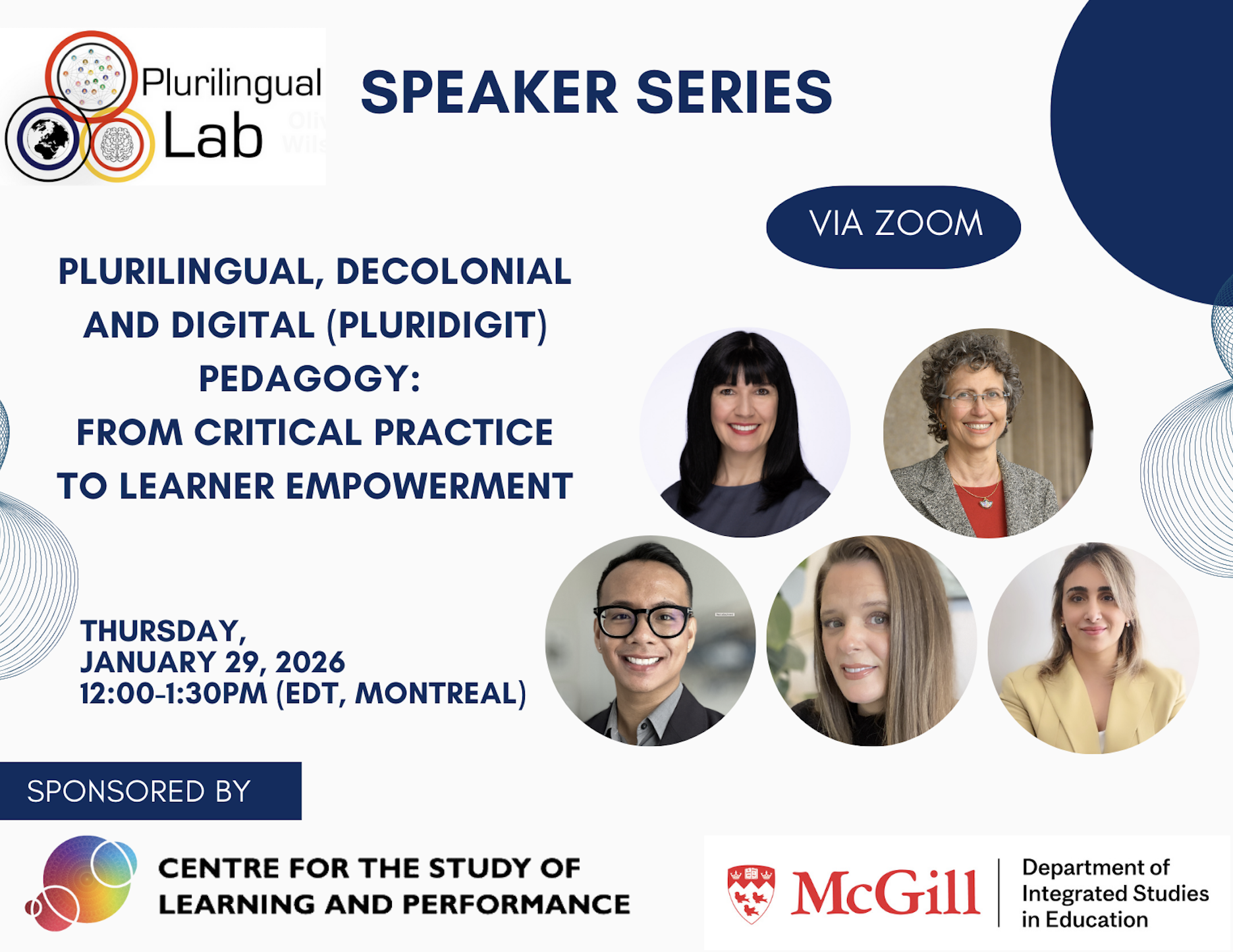 Graphic art for the Plurilingual Lab Speaker Series event