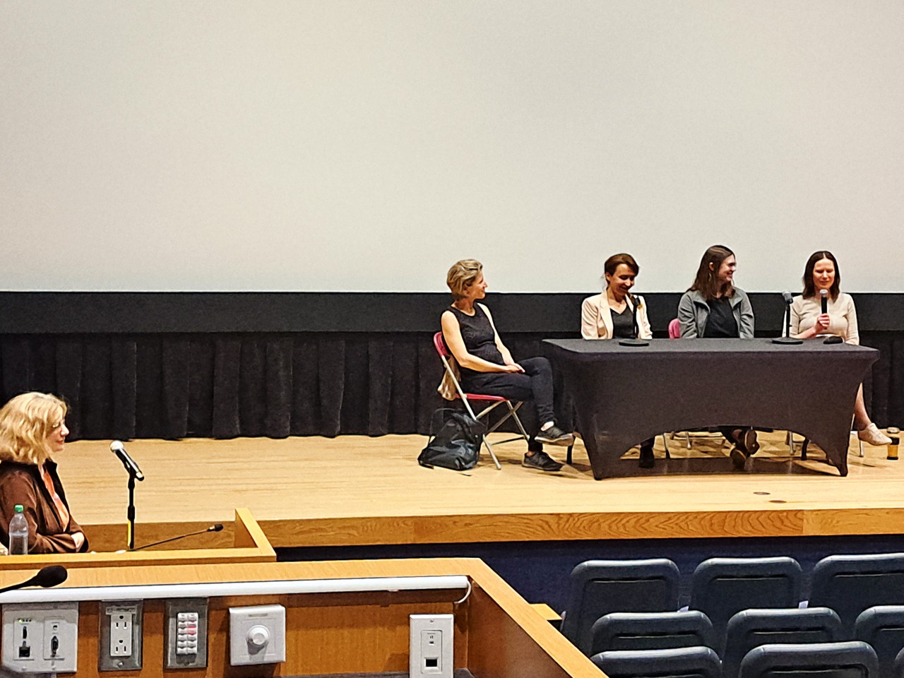 Moderator and panelists for the International Women in Math Day Event