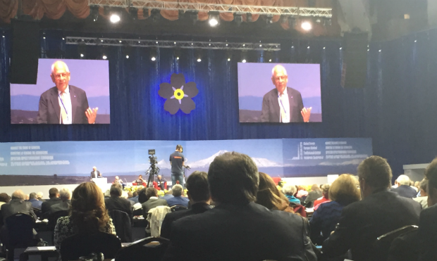 Dr. Frank Chalk speaking in Yerevan, Armenia