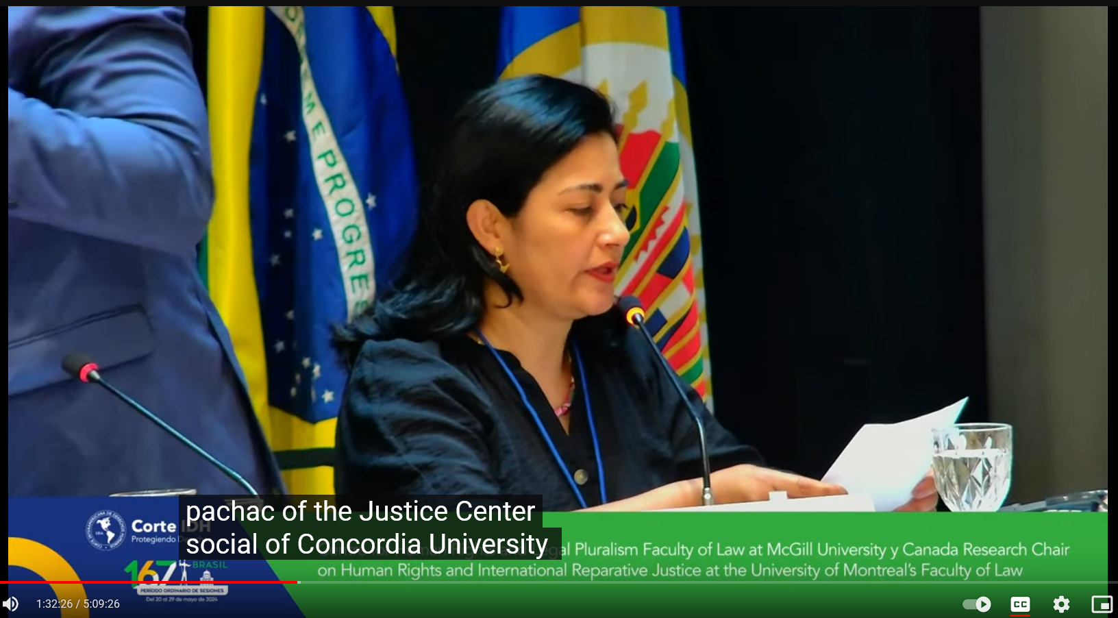 Nancy Tapias at the Inter-American Court of Human Rights hearing on Climate Emergency and Human Rights