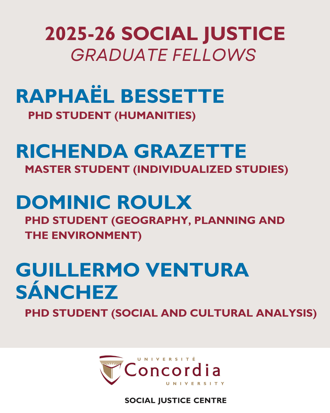 Welcome to the 2025-26 Social Justice Fellows