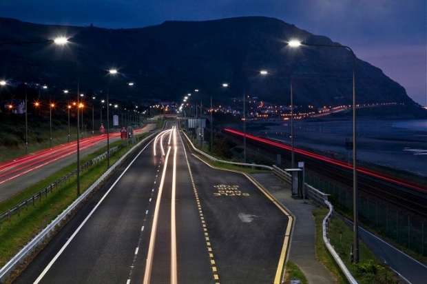LED luminaire, designed by CU Phosco lighting, installed in North Wales, United Kingdom.