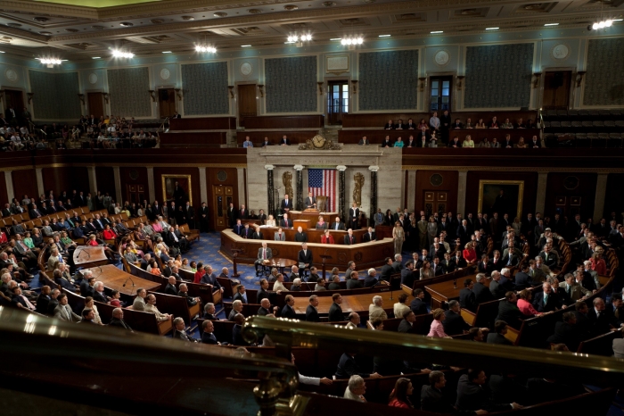 Speaker Boehner presides over the House during the official photograph of the House of Representatives of the 112th Congress in the House Chamber. July 26, 2011.