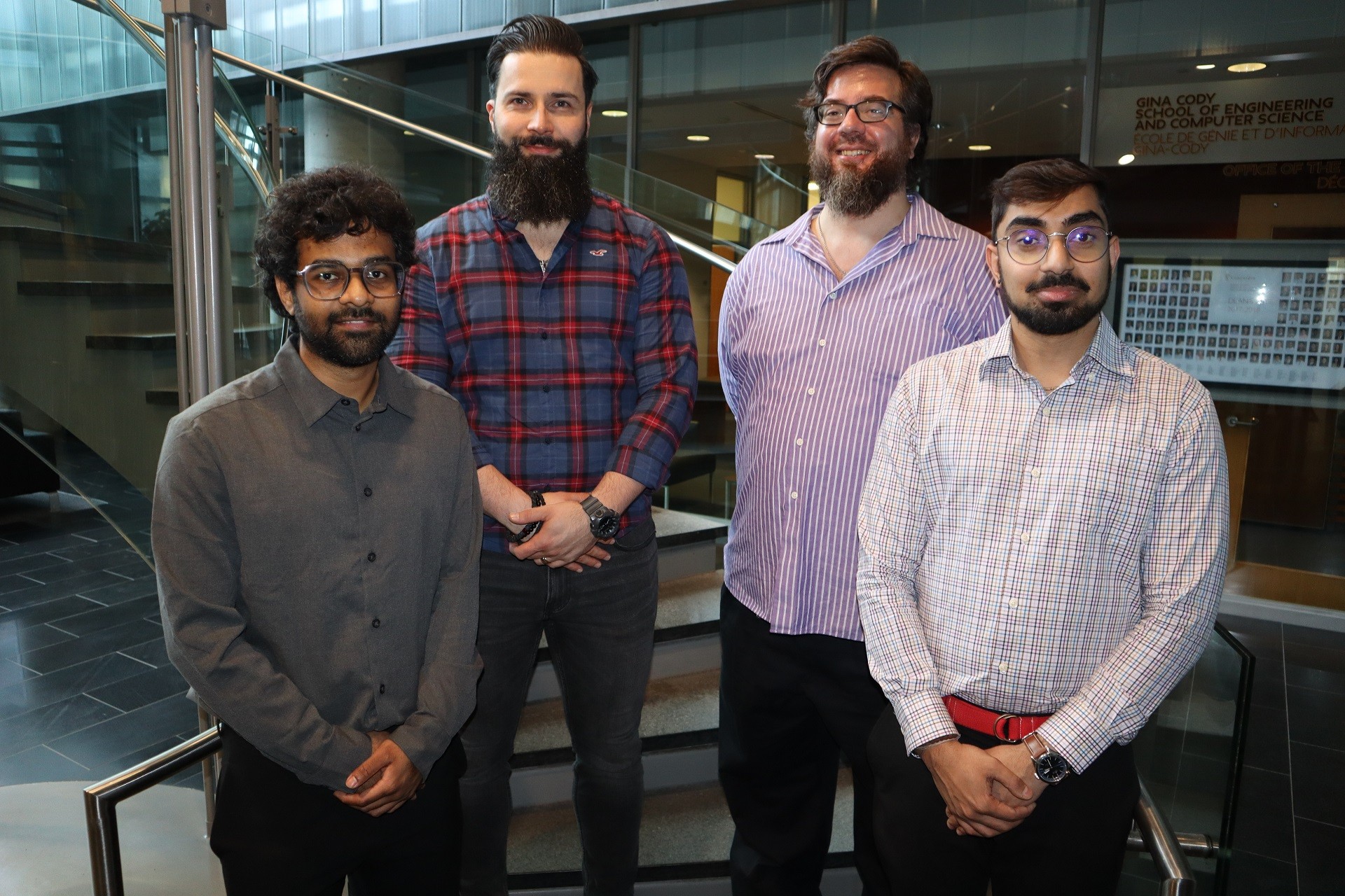 The four members of the Metabolight team posing together at the Gina Cody School.