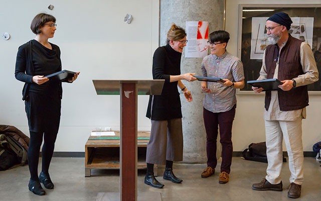 From left to right: Kay Dickinson, Rebecca Duclos, Jenny Lin and Francois Morelli