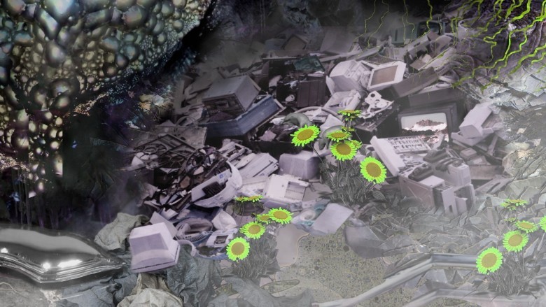 Mara Eagle, still image fromThat the Earth is the Middle of the World, 2-channel HD video & sound, 10 minute seamless loop, 2019-20. Mara Eagle, still image fromThat the Earth is the Middle of the World, 2-channel HD video & sound, 10 minute seamless loop, 2019-20.