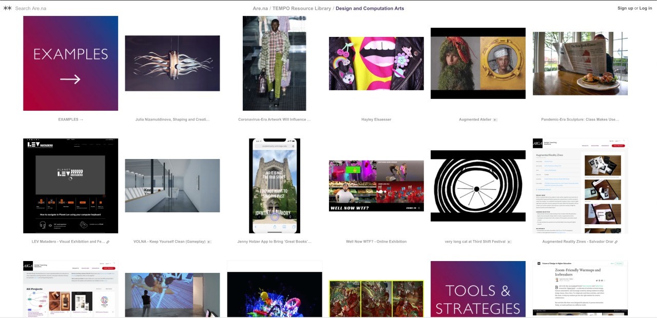 The TEMPO Resource Library provides a collection of examples of creative approaches to using online platforms for teaching, performing, and artmaking.