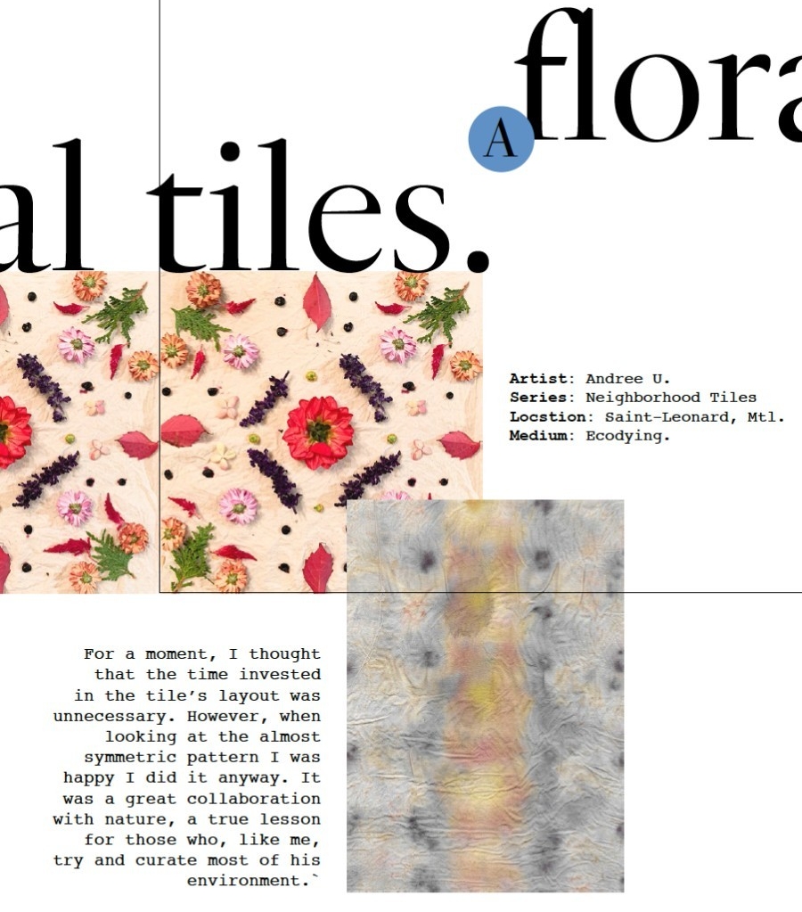A page from design student Andrée Uranga's workshop portfolio for DART391.