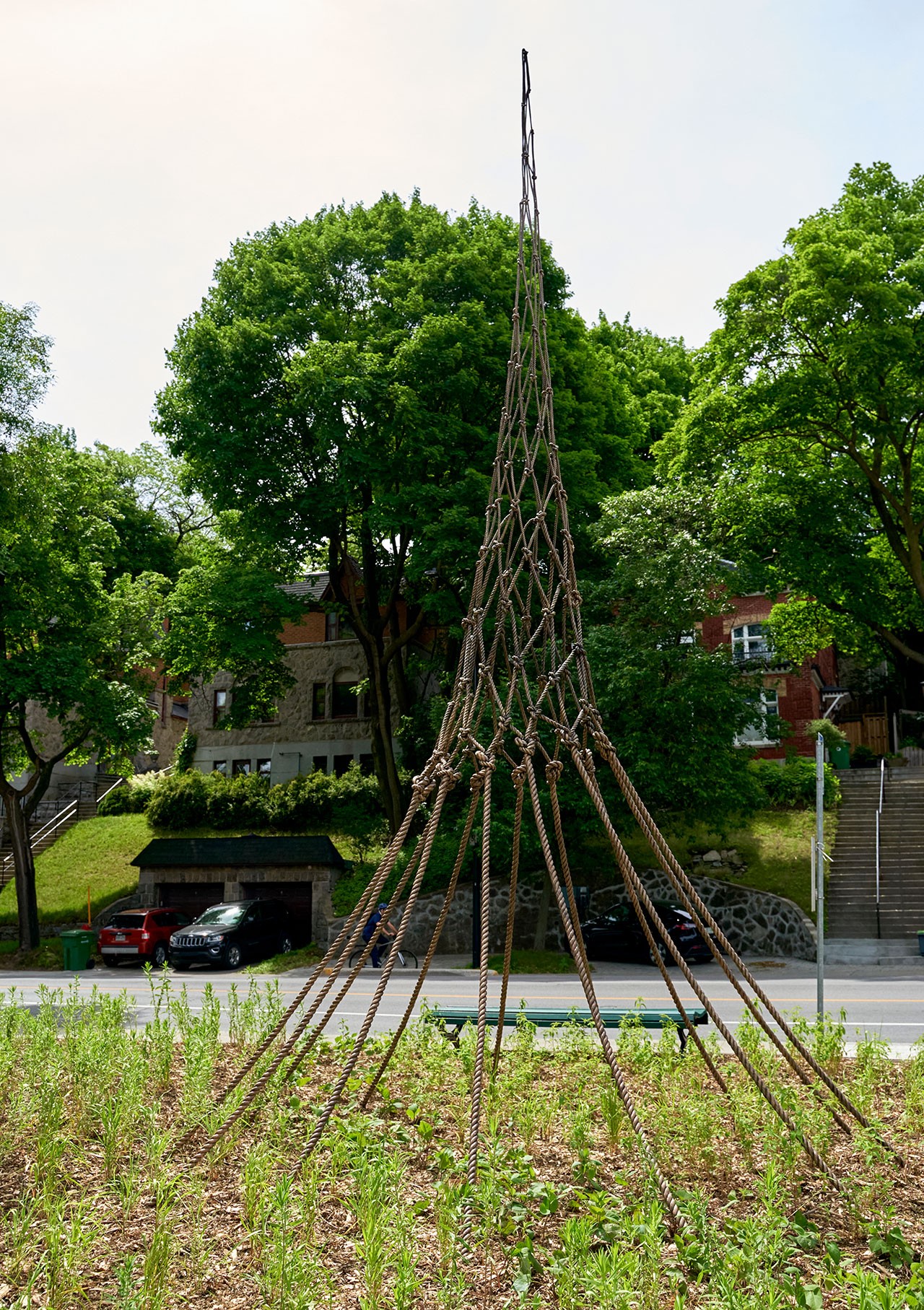 Artist Nadia Myre's sculpture Nouée