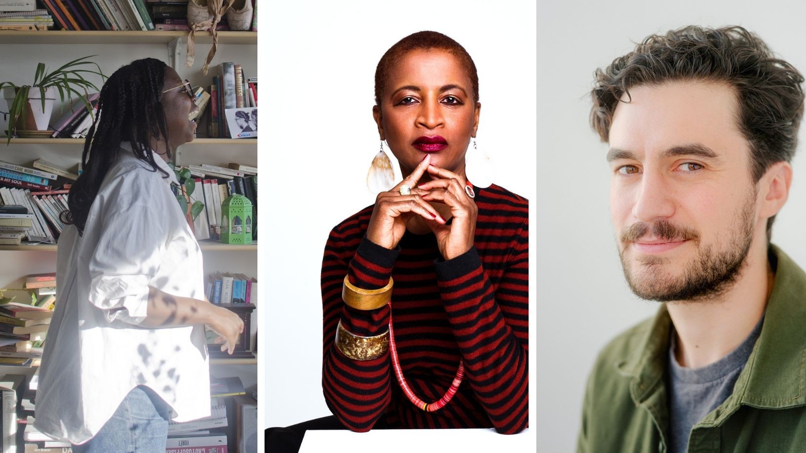 eunice bélidor, Dominique Fontaine and Didier Morelli portrait of 3 people
