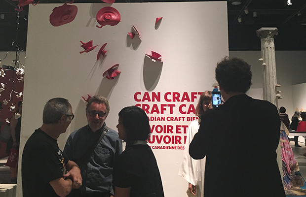 View of the National Craft Exhibition Can Craft? Craft Can! with the work of craftspeople from across Canada. 