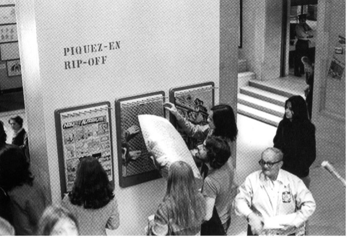 View of Montréal plus ou moins exhibition, Montreal Museum of Fine Arts, 1972.