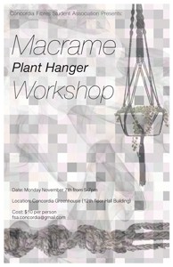 MACRAME Plant Hangar Workshopr: Concordia Fibres Student Association