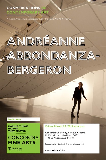 CICA Presents Andréanne Abbondanza-Bergeron - Friday, Mar. 29 6:00pm, Deseve Cinema