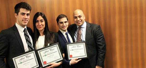 From left to right: Ludovic Jacques, Alexandra Duffy, Dinos Papoulias, Amr Ezzat (coach). Photograph by Douglas Chananda, in 2013. From left to right: Ludovic Jacques, Alexandra Duffy, Dinos Papoulias, Amr Ezzat (coach). Photograph by Douglas Chananda, in 2013.