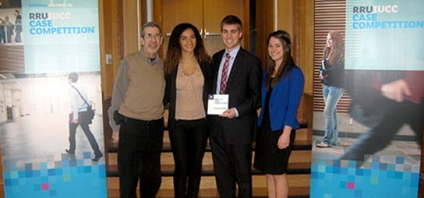 Three Concordia University students, Erik Choquette, Jessalynn Hanna and Caitlin Hurst, represented the John Molson School of Business (JMSB) at the Royal Roads University International Undergraduate Case Competition, held between April 3 and 7 in 2013. Three Concordia University students, Erik Choquette, Jessalynn Hanna and Caitlin Hurst, represented the John Molson School of Business (JMSB) at the Royal Roads University International Undergraduate Case Competition, held between April 3 and 7 in 2013.