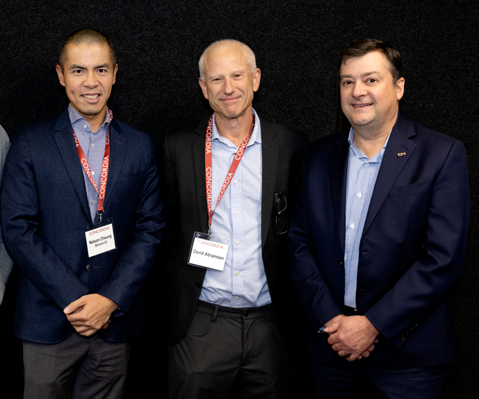 Nelson Cheung, David Abramsom, Bruno Roy pose for a photo at a KWPMP event