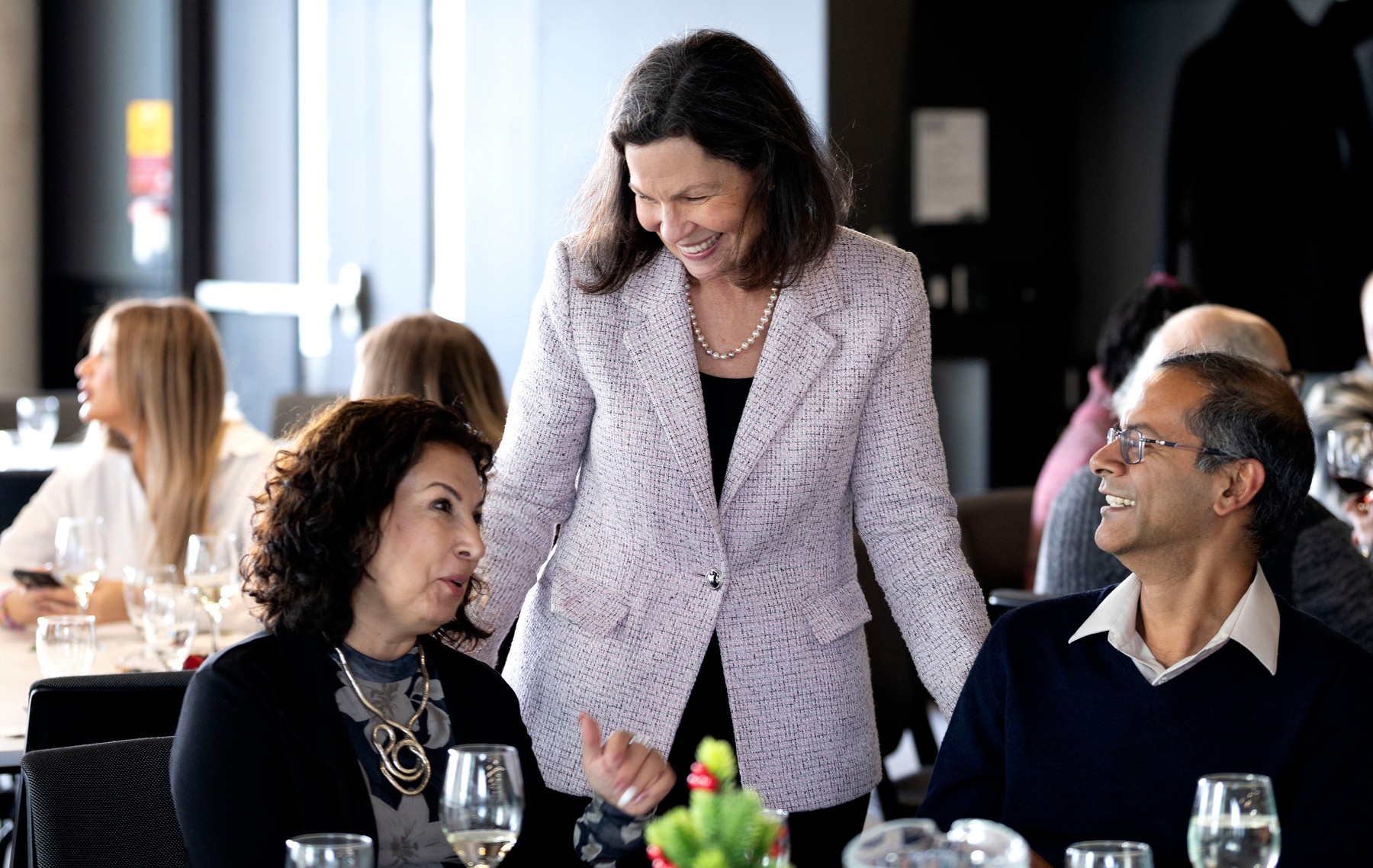 Atosa Tangestanifar, Anne-Marie Croteau and Nilanjan Basu at the 2025 Dean's Awards Celebration