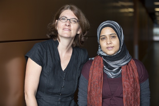 Leila Kosseim, associate professor in Concordia’s Faculty of Engineering and Computer Science, and recently graduated doctoral student, Shamima Mithun