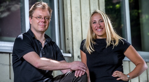 Carsten Wrosch, psychology professor and member of the Centre for Research on Human Development (left), and PhD candidate Joelle Jobin coauthored the study on stress and optimism | Photo by Concordia University