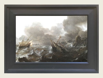 Ships in Distress on a Stormy Sea by marine artist Jan Porcellis