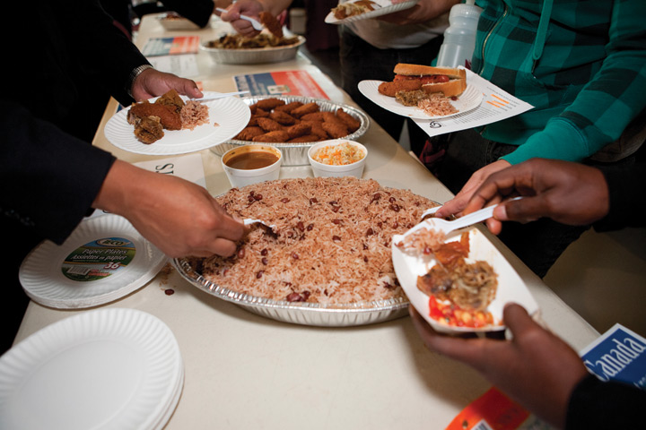 Marinated pork, griot, akra, and rice and beans from the Haitian Students Association quickly disappeared.