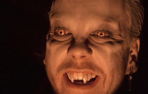 Kiefer Sutherland in full vampire mode, from the film Lost Boys directed by Joel Schumacher.