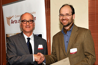 Geography, Planning and Environment Professor Jochen Jaeger (right) won a New Scholar Award.