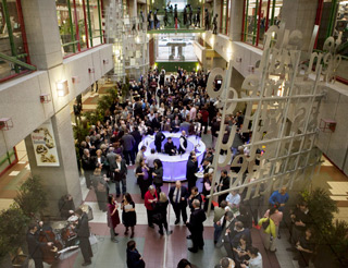 Concordians past and present filled the LB Atrium to bid farewell to VP Services Michael Di Grappa. | Photo by Concordia University