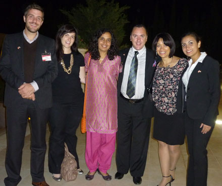 Lata Narayanan and Dalia Radwan attend a reception held by the Ambassador of Canada in Damascus, Syria