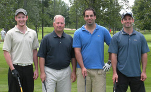 Maxime Joyal (third from left) at the golf tournament he organized to raise funds for the Children’s Wish Foundation.