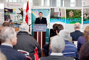 Rob Moore, federal Minister of State for Small Business and Tourism, announced on March 11 that the Institute for Co-operative Education would receive funds through the newly announced Small Business Internship Program | Photo by Concordia University