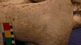 The Starving of Saqqara features inscriptions from a seemingly ancient language.