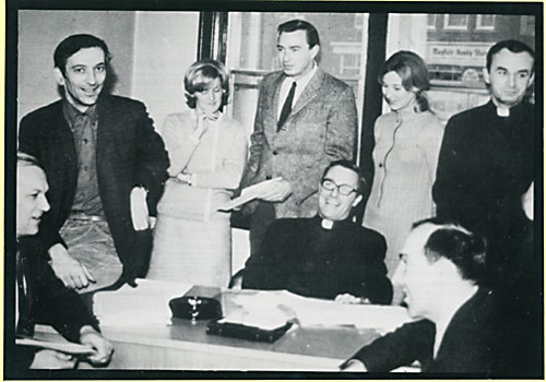 Fr. John (Jack) O'Brien and Department of Communication Studies students.