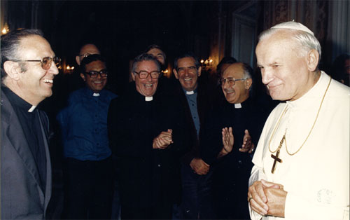 Fr. John (Jack) O'Brien with Pope John Paul II.