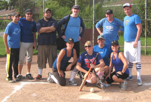 Softballers pose for the camera between games. | Photos courtesy of Joanne Beaudoin
