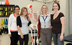 Athletic therapy manager Deborah Cross (second from right) with instructors Mylène Saucier, Lee Ann Papula and Beth Beecher. | Photo by Marlon Kuhnreich