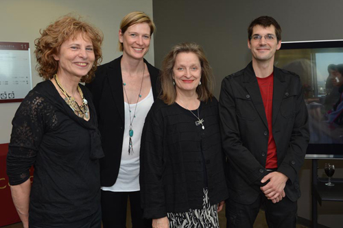 Mel Hoppenheim School of Cinema Chair Marielle Nitoslawska; Heather McDiarmid, product marketing manager at Autodesk; Concordia's Vice-President of Advancement and Alumni Relations Marie Claire Morin; and Marc-André Ferguson, Smoke industry manager.