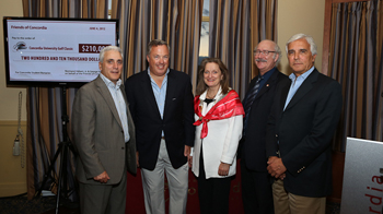 Left to right: Joe Capano, Norman Hébert Jr., Marie Claire Morin, David Graham, George Hanna.