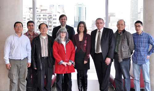 Concordia's team who implemented the award-winning FRIS. From left, Qiong Huang, Ali Jannatpour, Tuan Mai, Bradley Tucker, Andie Zeliger, Ghada Al-Araj, Serge Bergeron, Tai-Thien Luong and Yu Ding. Missing: Alex Aragona.