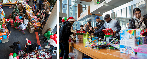 For a donation, shoppers filled the shoeboxes with toys of their choice. Members of the DSSA found sponsors to provide toys with which to fill the boxes. | Photo by Concordia University