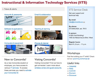 From the recently updated IITS web page, click on 'Teaching & learning' to reach the 'Classroom technology' page.