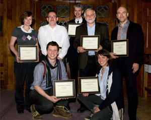 The champions who were present to accept their awards on March 9. Front row (left) Alex Oster and Laurence Fauteux. Back row: Judith Walls, Gerry Barrette, Gerald Beasley, Yves Gilbert and Martin Racine. | Photo by Graham Bradley