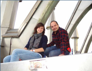 Margarita Kotruts and her supervisor, Bara Al-Obaidy, on the roof of the Library of Parliament.