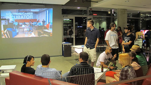 Public presentation of games created during 2011’s Montreal Games Incubator | Image courtesy of the Centre for Technoculture, Art and Games