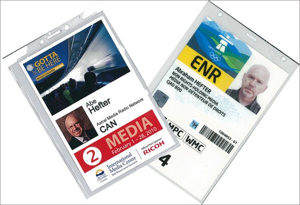 Abe Hefter's press passes