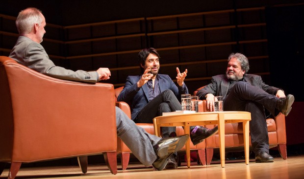 André Picard (left) with Jian Ghomeshi and Sandeep Bhagwati 