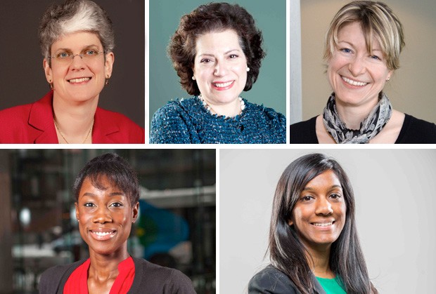 Clockwise from top left: Catherine Mulligan, Lea Prevel Katsanis, Bianca Grohmann, Meena Kathiresan and Desirée de Jesus Clockwise from top left: Catherine Mulligan, Lea Prevel Katsanis, Bianca Grohmann, Meena Kathiresan and Desirée de Jesus